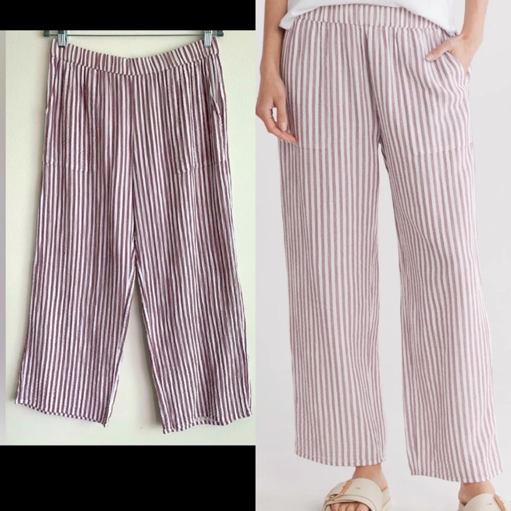 Excellent condition, Caslon, Pull on Lightweight Cotton Stripe Pants, Sz Medium